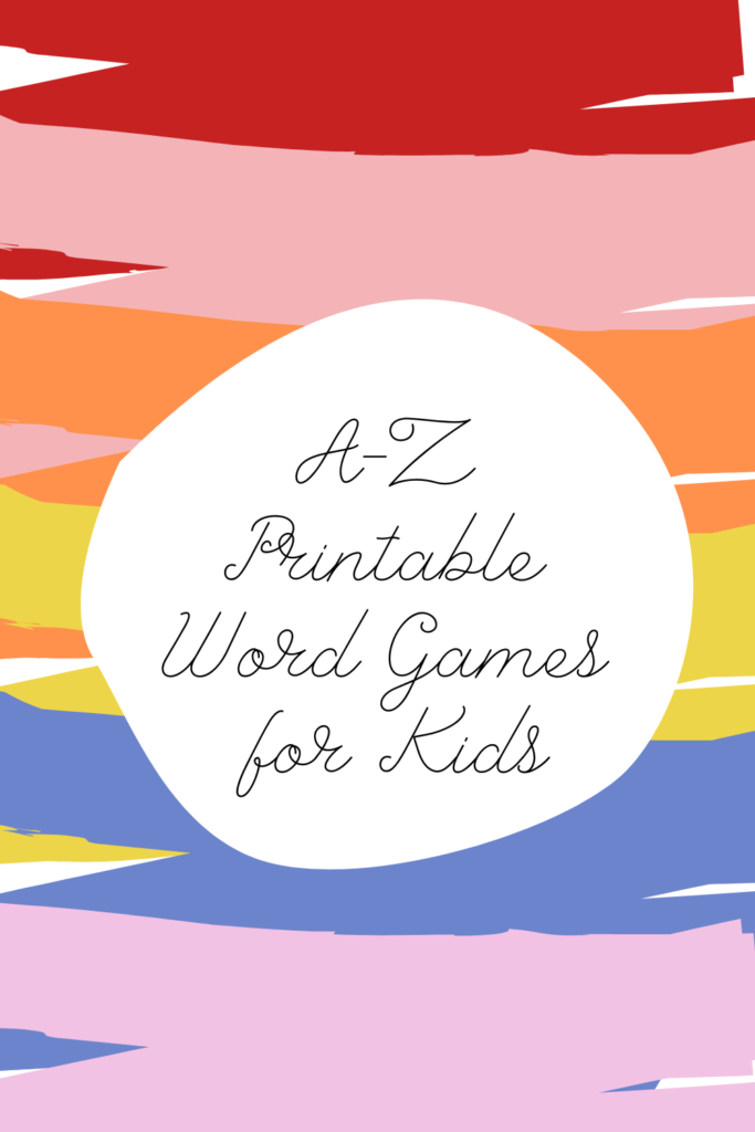 A-Z Printable Word Games for Kids - Fun Party Pop