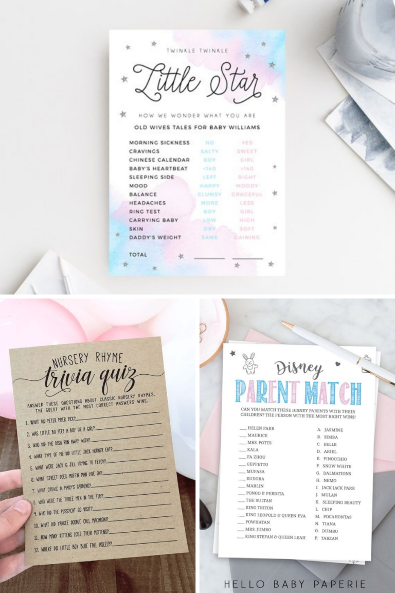 Fun &amp; Sweet Gender Reveal Printable Games PDF Download - Fun Party Pop