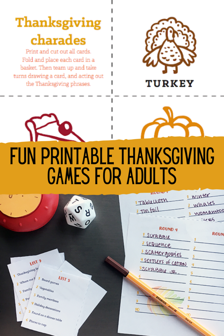 Free Printable Thanksgiving Games for Adults - Fun Party Pop