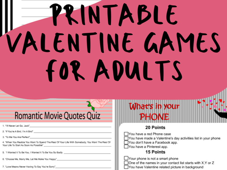 Printable Valentine Games for Adults