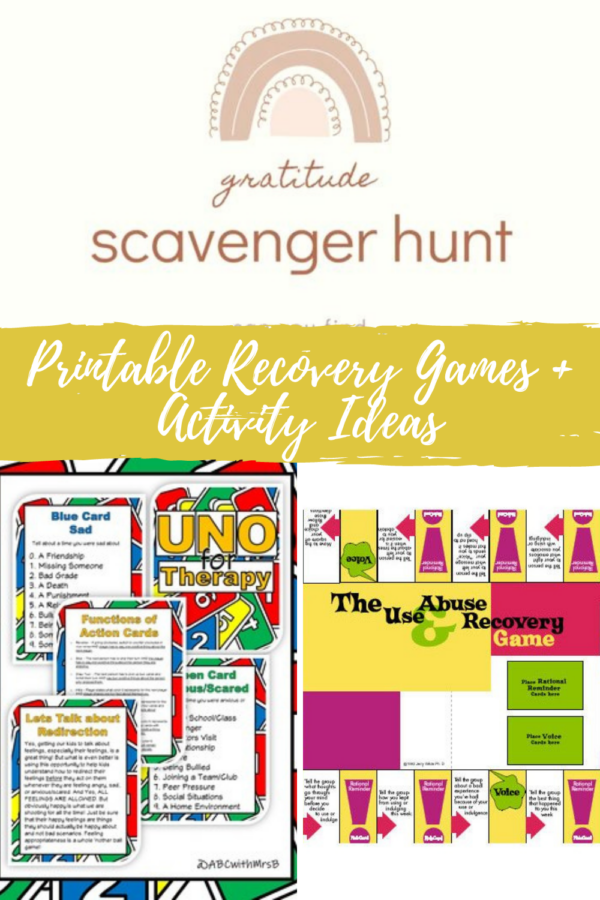 Positive Printable Recovery Games + Activities - Fun Party Pop