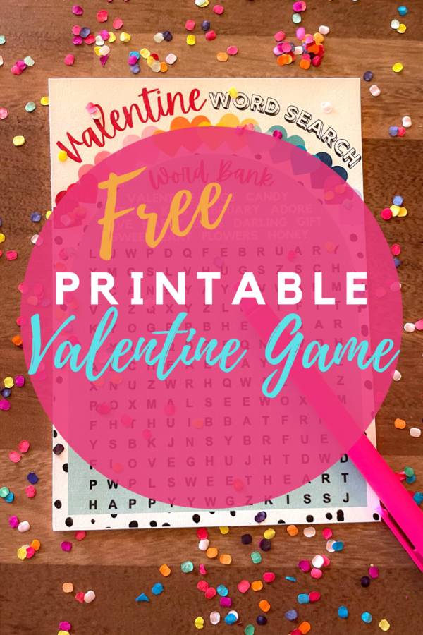 Free Printable Valentine Game - Cute Word Search - Fun Party Pop