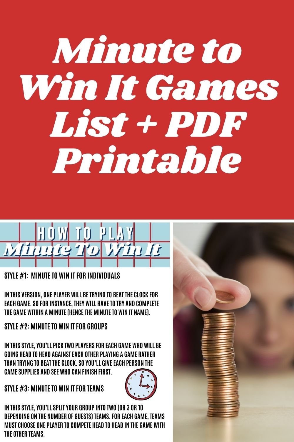 Minute To Win It Games List Pdf Printable Fun Party Pop 3591